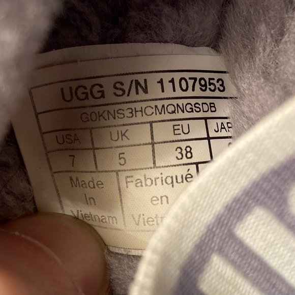 Ugg (1107953) Oh Yeah Gray Sheepskin Slipper Sandals Women Size 7 - Picture 8 of 8